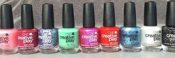 CND Creative Play Colors lined up in a row