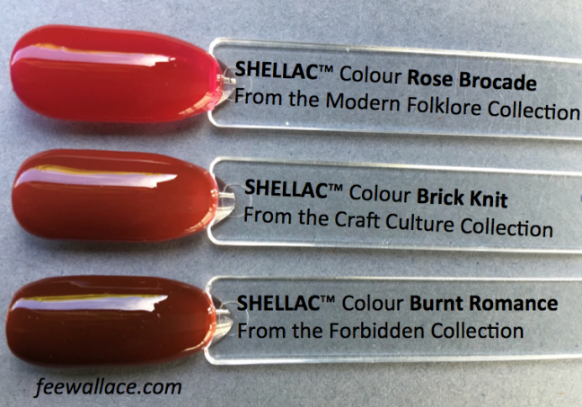 brick knit shellac from cnd craft culture collection compared to other shellac colours by fee wallace