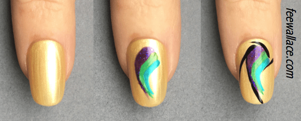 hand painted nail design with creative play by Fee Wallace