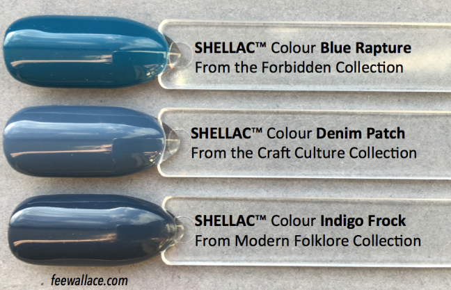 denim patch shellac compared to other colours by fee wallace