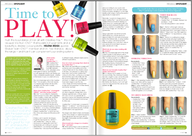 Fee Wallace CND Creative Play feature in SCRATCH Magazine