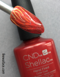 flame nail art with cnd shellac hand fired from craft culture collection by fee wallace