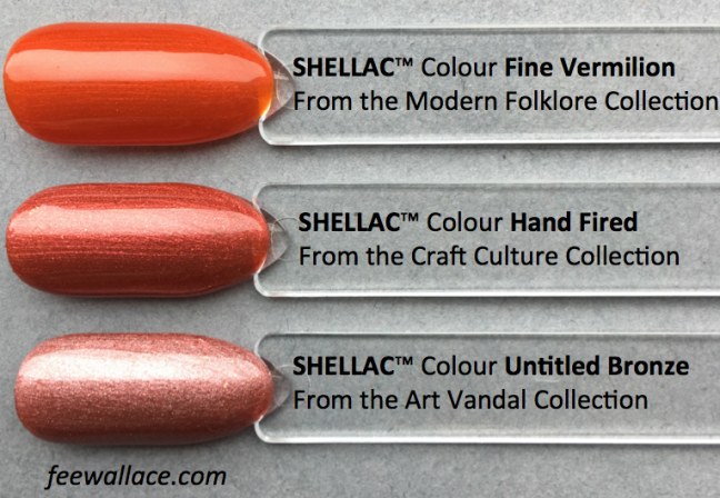 shellac colour comparison for hand fired craft culture collection by fee wallace