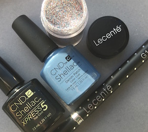 products for glittery denim patch shellac lecente nail by fee wallace