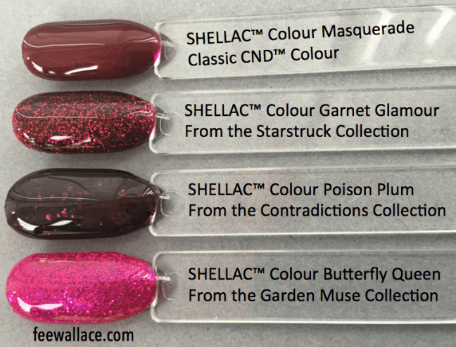 shellac garnet glamour compared to other similar shellac colours by fee wallace