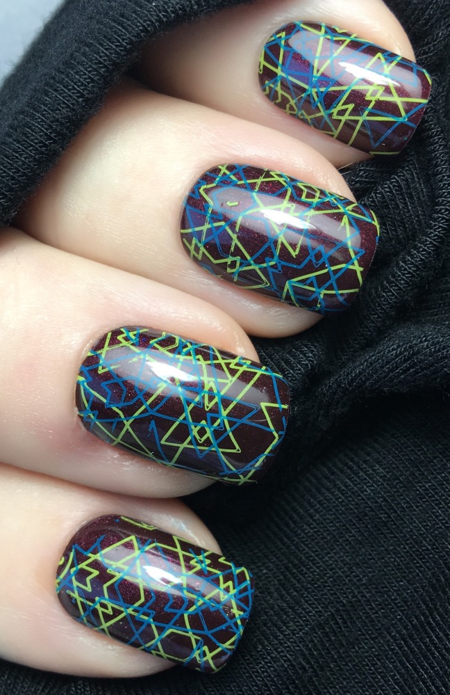 shellac dark lava with stamping nail art yours loves fee by fee wallace