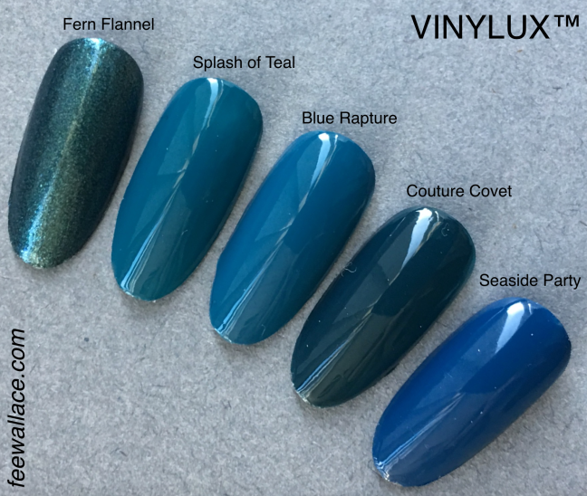CND Vinylux color comparison shot for Splash of Teal by fee wallace