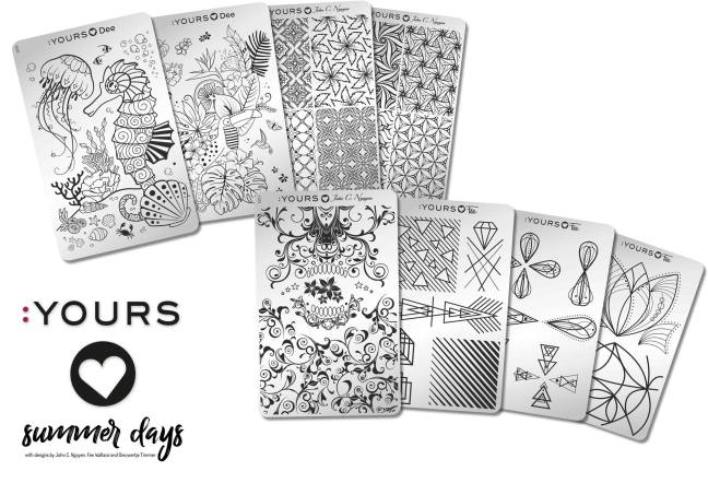 Yours Stamping Plates Summer Days collection of 8 on Fee Wallace blog