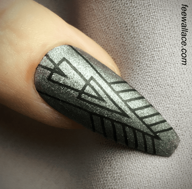 stamping nail art with yours loves fee plate deco dreams over shellac mercurial matte nails