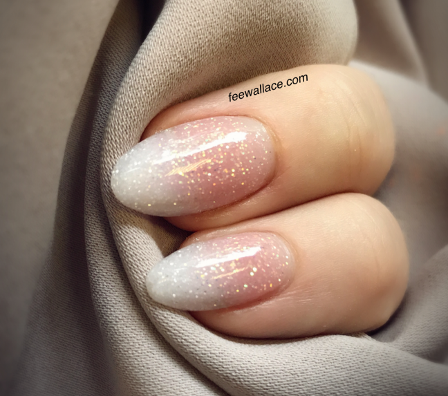 Babyboomer nails french ombre with glitter CND Enhancements acrylic nails by Fee Wallace