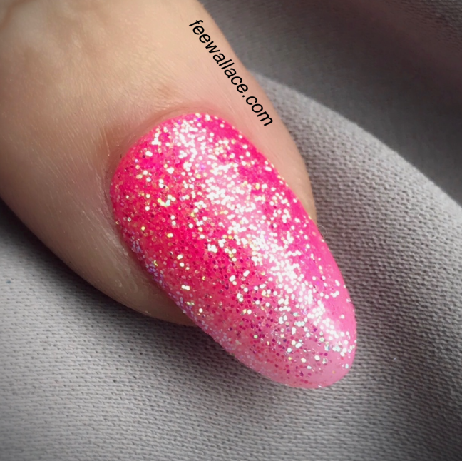 shellac CND Shellac mauve maverick with lecente neon and glitter by fee wallace
