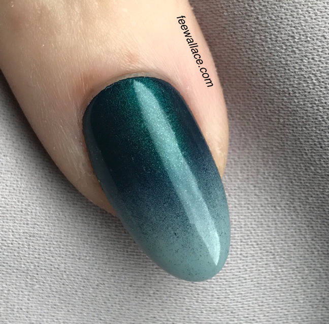 ombre fade shellac nails with CND mystic slate and lecente orbit stardust by fee wallace