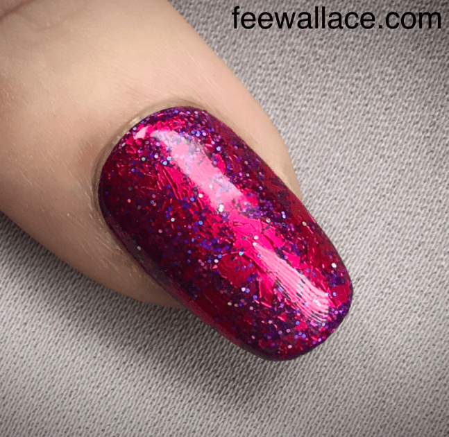 foil sandwich nail art with shellac pink leggings and foil by fee wallace