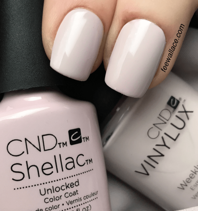 unlocked shellac and vinylux from cnd nude collection by fee wallace