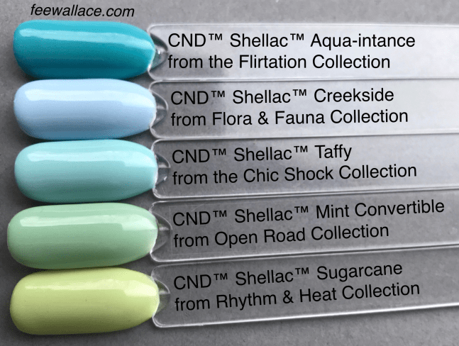 shellac Taffy from CND Chic Shock Collection compared to other colours by fee wallace