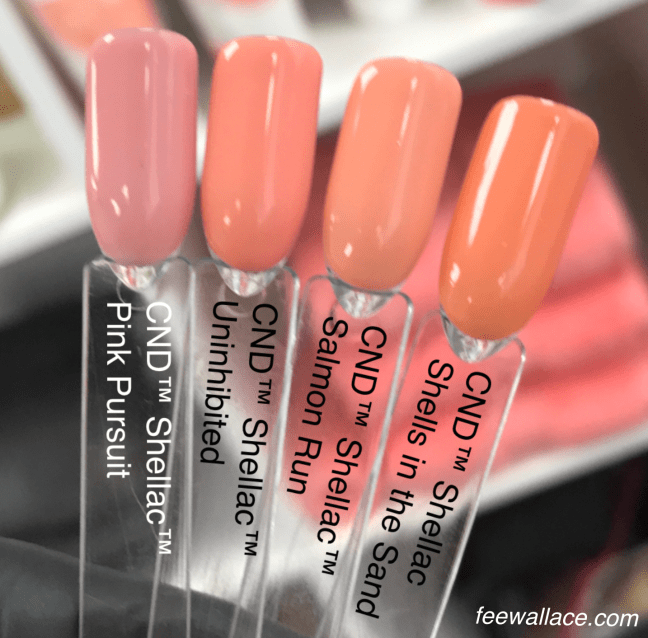 Fee Wallace comparison of Shellac Uninhibited from CND BOHO SPIRIT Collection