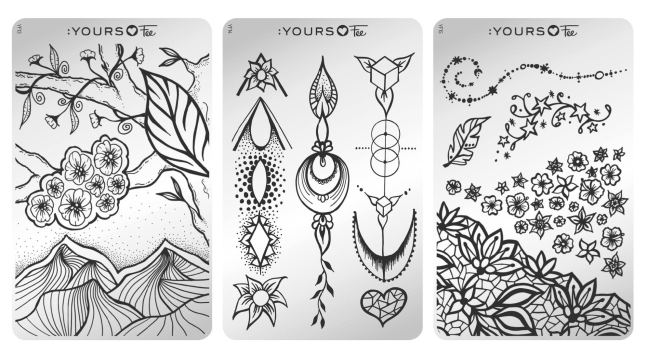 stamping plates designed by fee wallace for yours cosmetics summer vibes collection