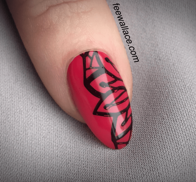 shellac offbeat stamping nail art black lace yours loves fee by fee wallace