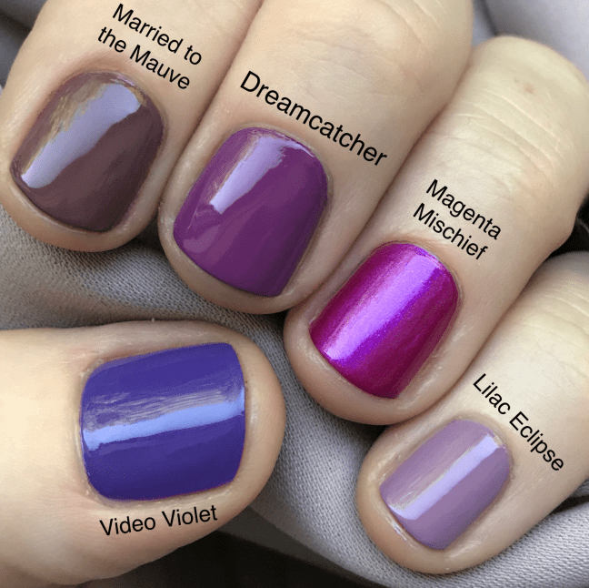 cnd shellac vinylux dreamcatcher color purple nails by fee wallace