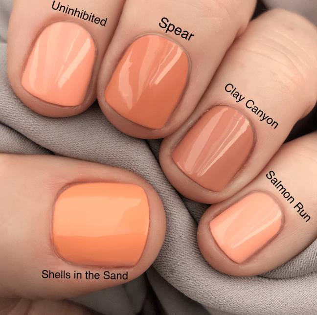 CND Spear shellac vinylux orange coral nail color by fee wallace