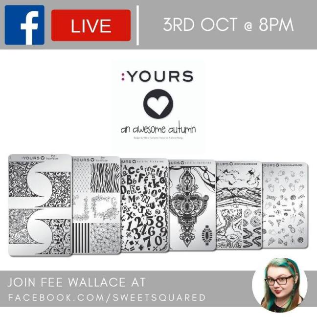 fee wallace facebook live :YOURS awesome autumn stamping plates blog