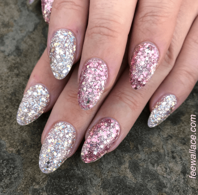light elegance glitter over CND Enhancements by Fee Wallace