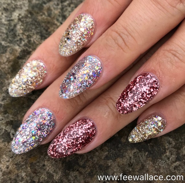 Light Elegance Glitter Gel nail enhancements by Fee Wallace