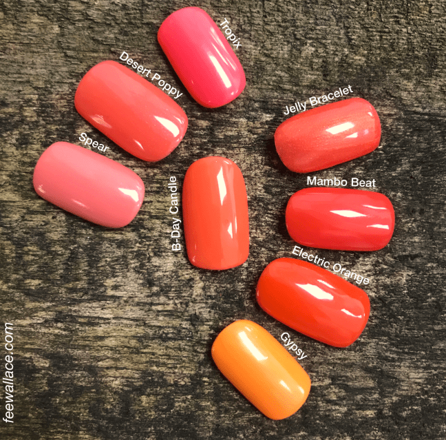 shellac b-day candle swatch comparison by fee wallace