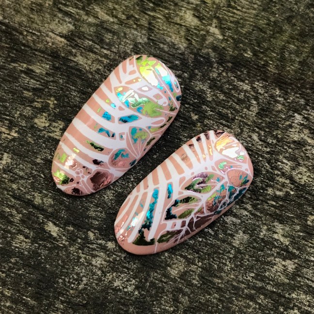 shellac baby smile nail art lecente foil by fee wallace