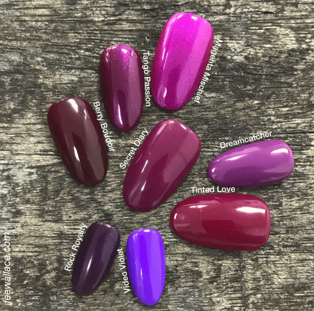 shellac secret diary swatch comparison by fee wallace