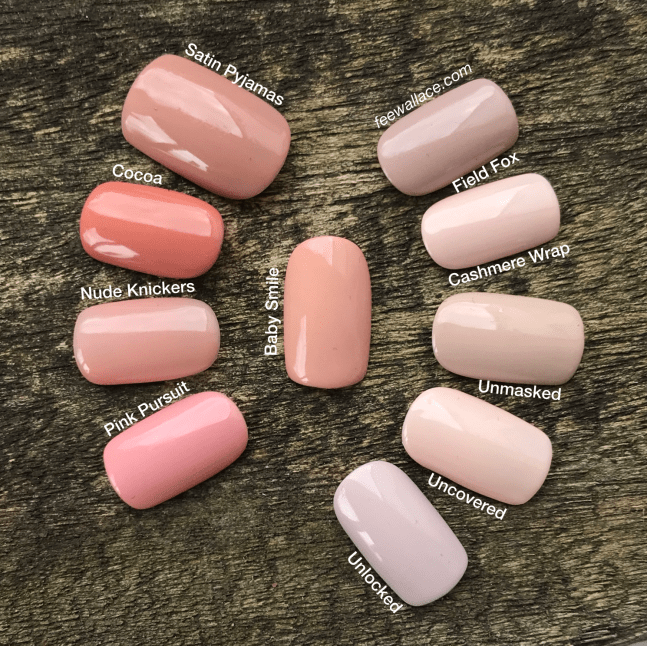 fee wallace baby smile shellac swatch comparison