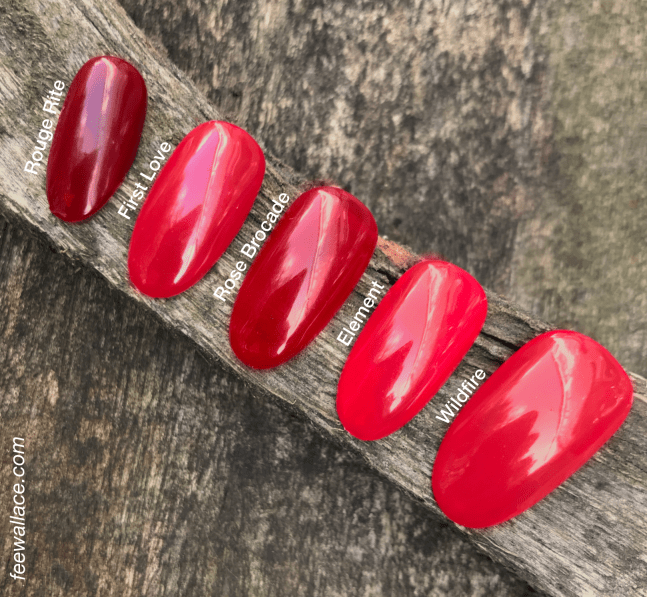 fee wallace swatch comparison shellac first love