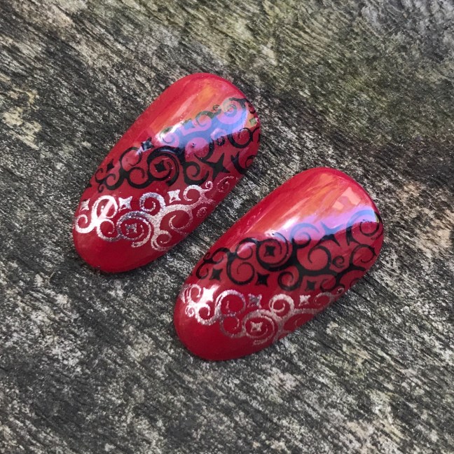 shellac first love with stamping nail art